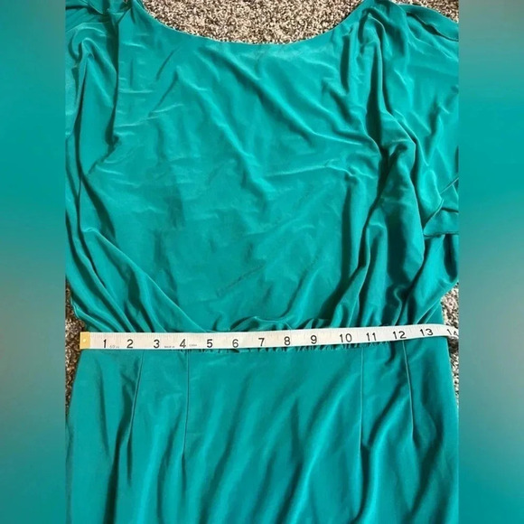 - JESSICA Simpson Dress Y2K blue green split short sleeve date night size small - Picture 9 of 9